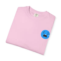 Unisex Garment-Dyed T-Shirt with Sad Emoji Design