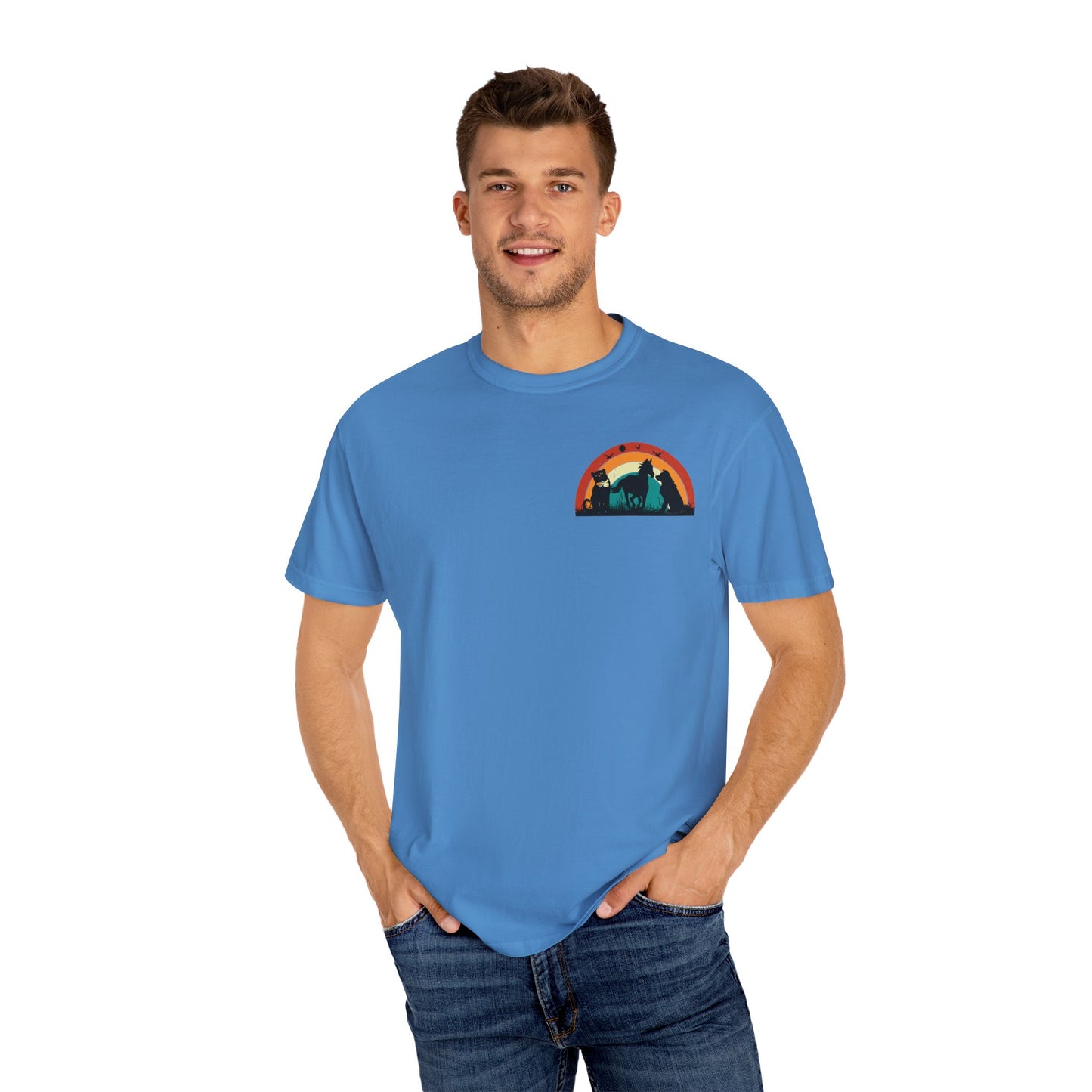 Rainbow Animal Scene Unisex T-Shirt - Nature Lover's Gift