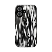 Tough Cases: Stylish Black and White Zebra Print Phone Case