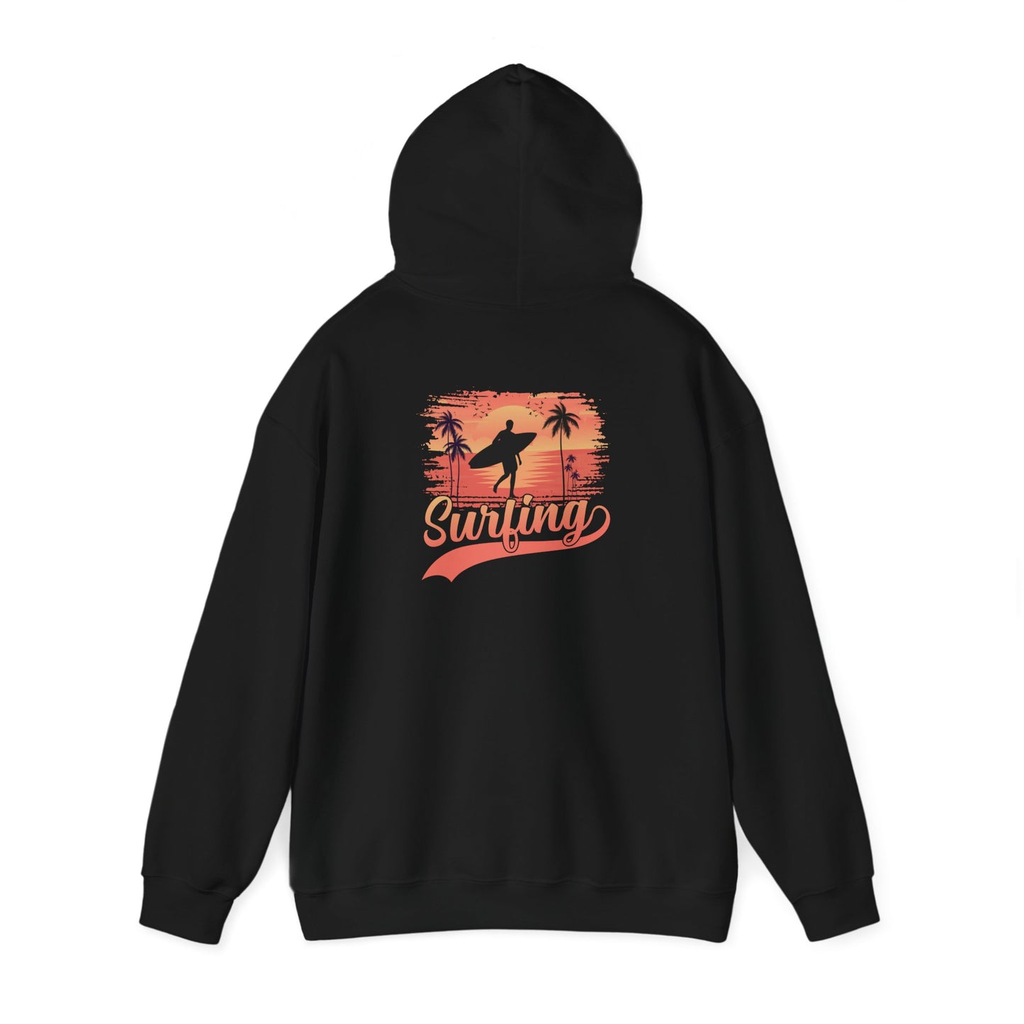 Surfing Vibes Hooded Sweatshirt, Beachwear, Gift for Surfers, Summer Fashion, Casual Wear, Coastal Style