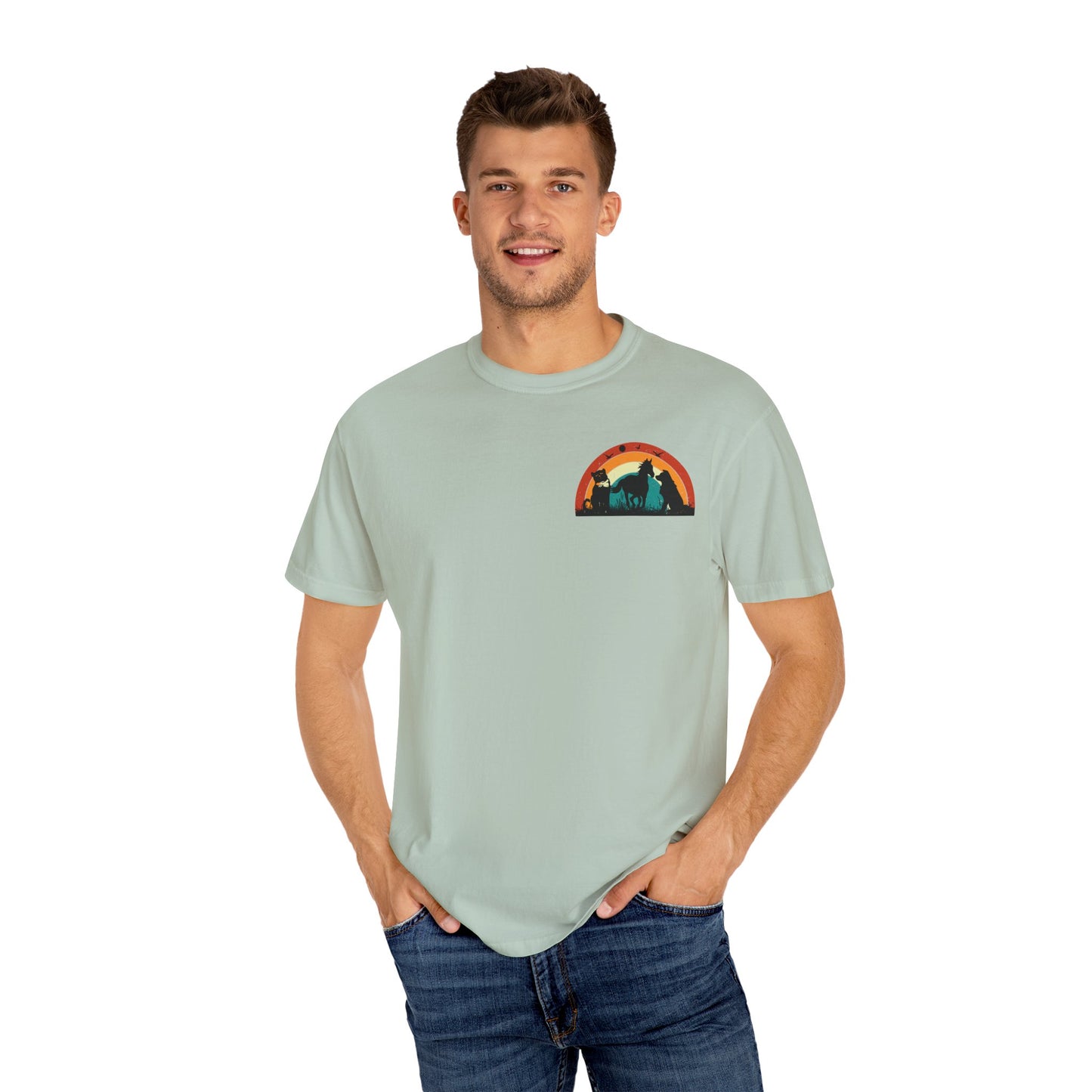 Rainbow Animal Scene Unisex T-Shirt - Nature Lover's Gift