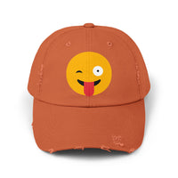 Funny Emoji Distressed Cap for Casual Wear