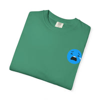 Unisex Garment-Dyed T-Shirt with Sad Emoji Design