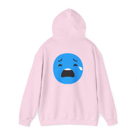 Emotional Expression Hoodie - Unisex Heavy Blend with Sad Face Design