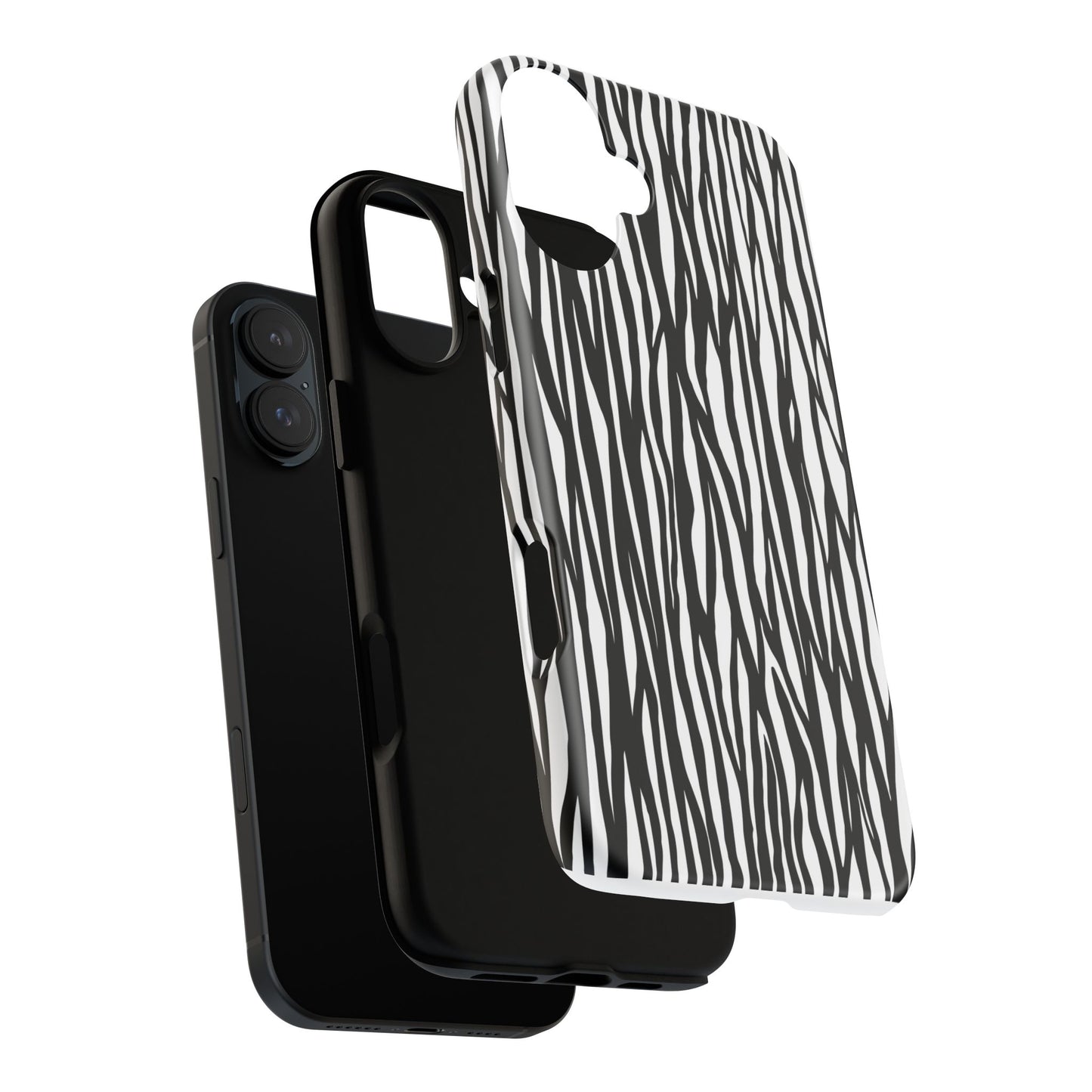 Tough Cases: Stylish Black and White Zebra Print Phone Case