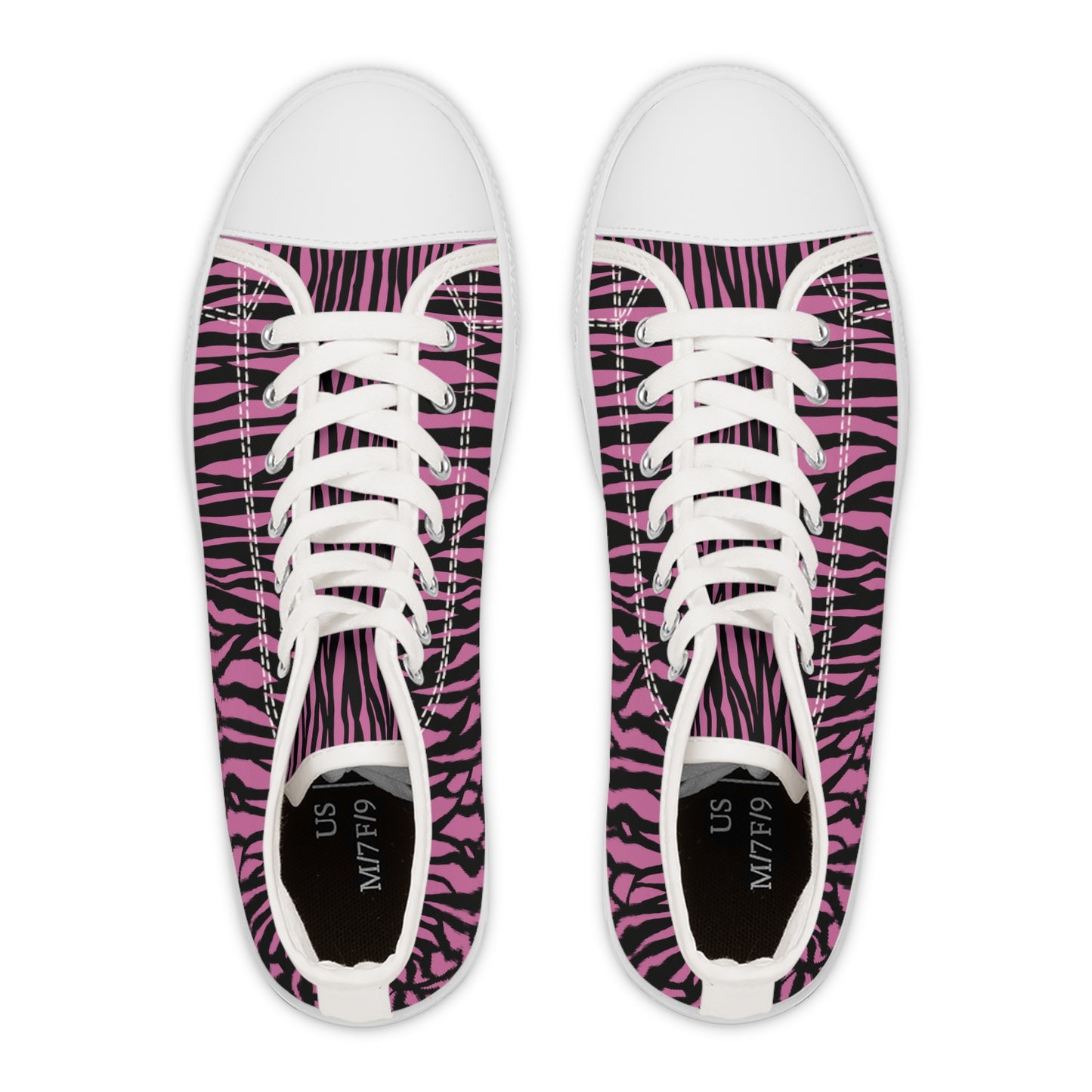 Pink Zebra Print High Top Sneakers for Women - Trendy and Stylish Footwear