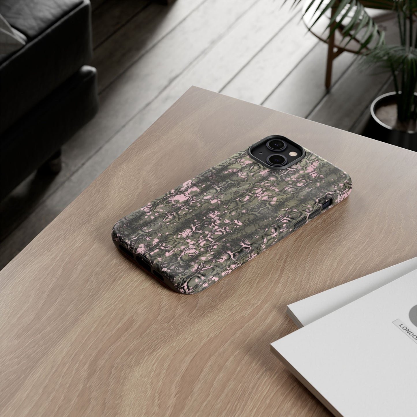 Camo Snake Pattern Phone Case – Rugged Protection Meets Bold Style  Turn heads while protecting your phone with this fierce camo snake pattern case—where urban edge meets outdoor grit.