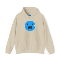 Emotional Expression Hoodie - Unisex Heavy Blend with Sad Face Design