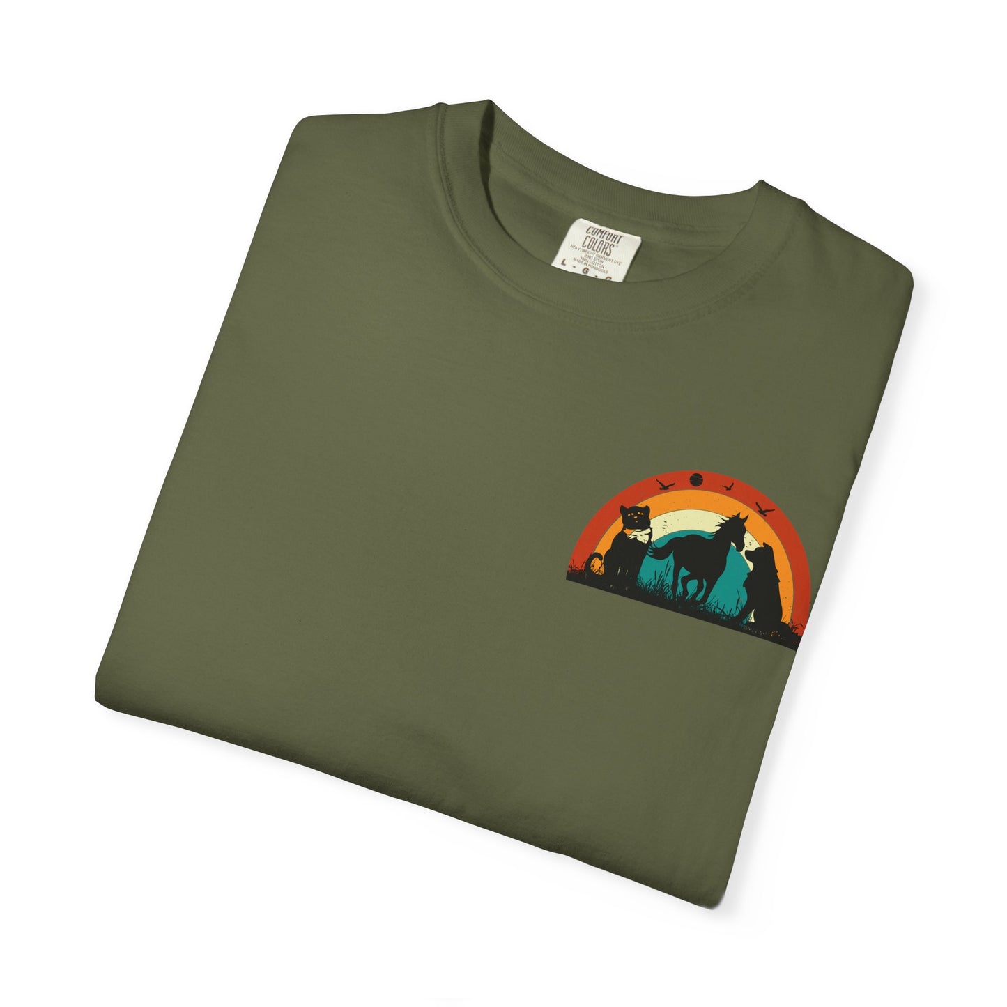 Rainbow Animal Scene Unisex T-Shirt - Nature Lover's Gift