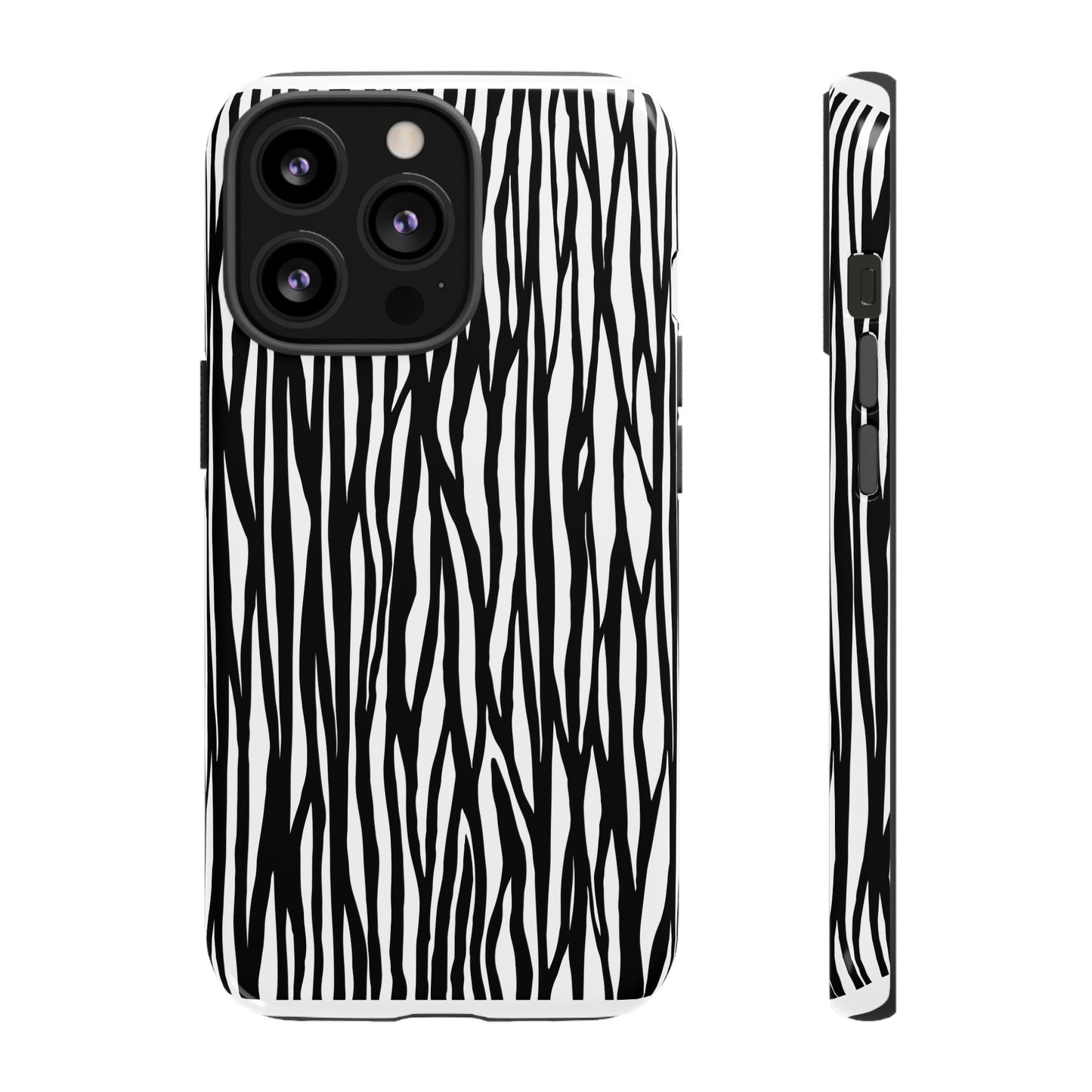 Tough Cases: Stylish Black and White Zebra Print Phone Case