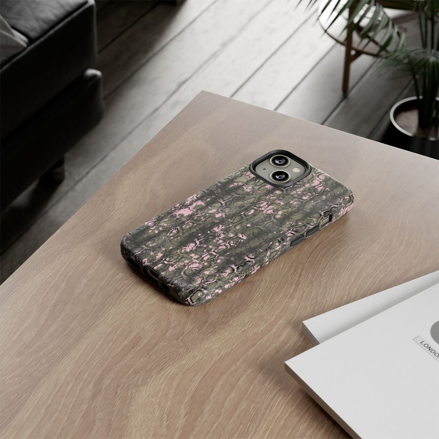 Camo Snake Pattern Phone Case – Rugged Protection Meets Bold Style  Turn heads while protecting your phone with this fierce camo snake pattern case—where urban edge meets outdoor grit.