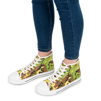 Camo Print Women's High Top Sneakers - Stylish & Trendy Footwear for Everyday Adventure