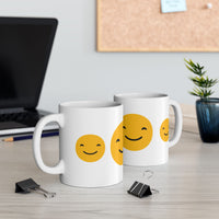 Cheerful Smiley Face Ceramic Mug - 11oz & 15oz for Coffee Lovers