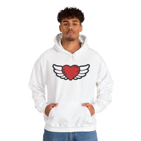 Angel Wings Heart Hoodie - Unisex Heavy Blend™ Sweatshirt for Love & Comfort