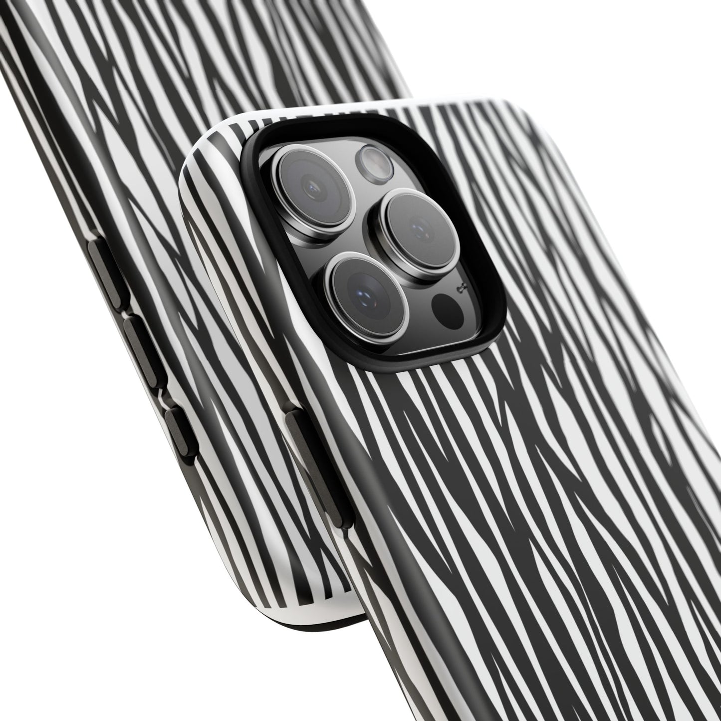 Tough Cases: Stylish Black and White Zebra Print Phone Case