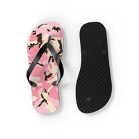 Stylish Pink Camo Flip Flops - Trendy Summer Footwear for Beach & Pool