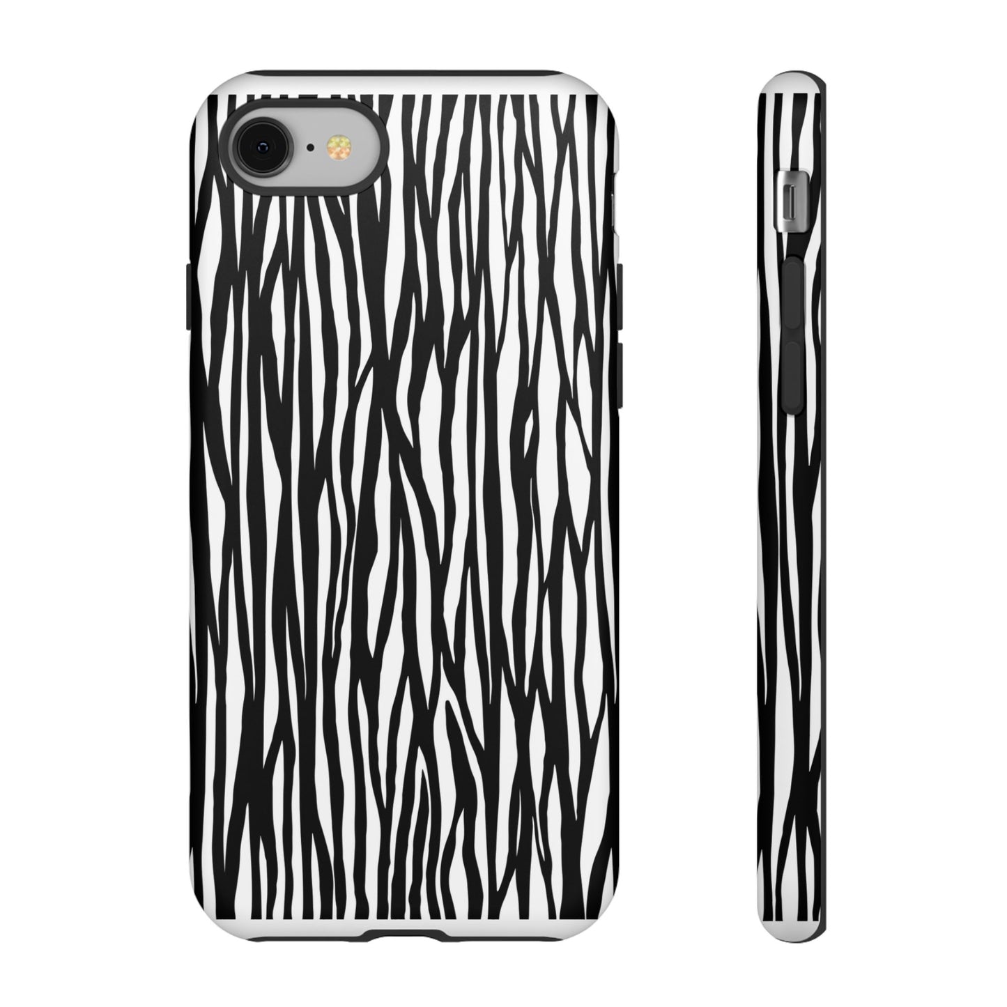 Tough Cases: Stylish Black and White Zebra Print Phone Case