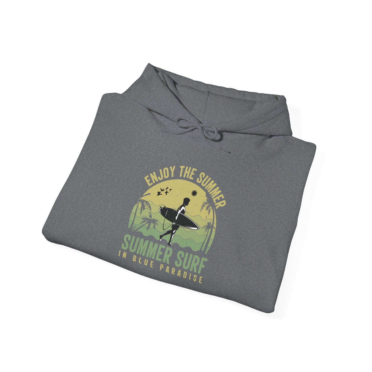 Summer Surf Vibes Hoodie – Unisex Heavy Blend™ Sweatshirt for Beach Lovers, Perfect Gift for Surfing, Casual Wear, Summer