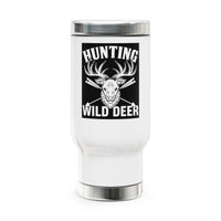 Hunting Wild Deer Travel Mug - 14oz Stainless Steel with Handle
