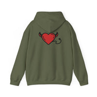 Devilish Heart Hoodie - Unisex Heavy Blend™ Sweatshirt for Fun-Loving Spirits