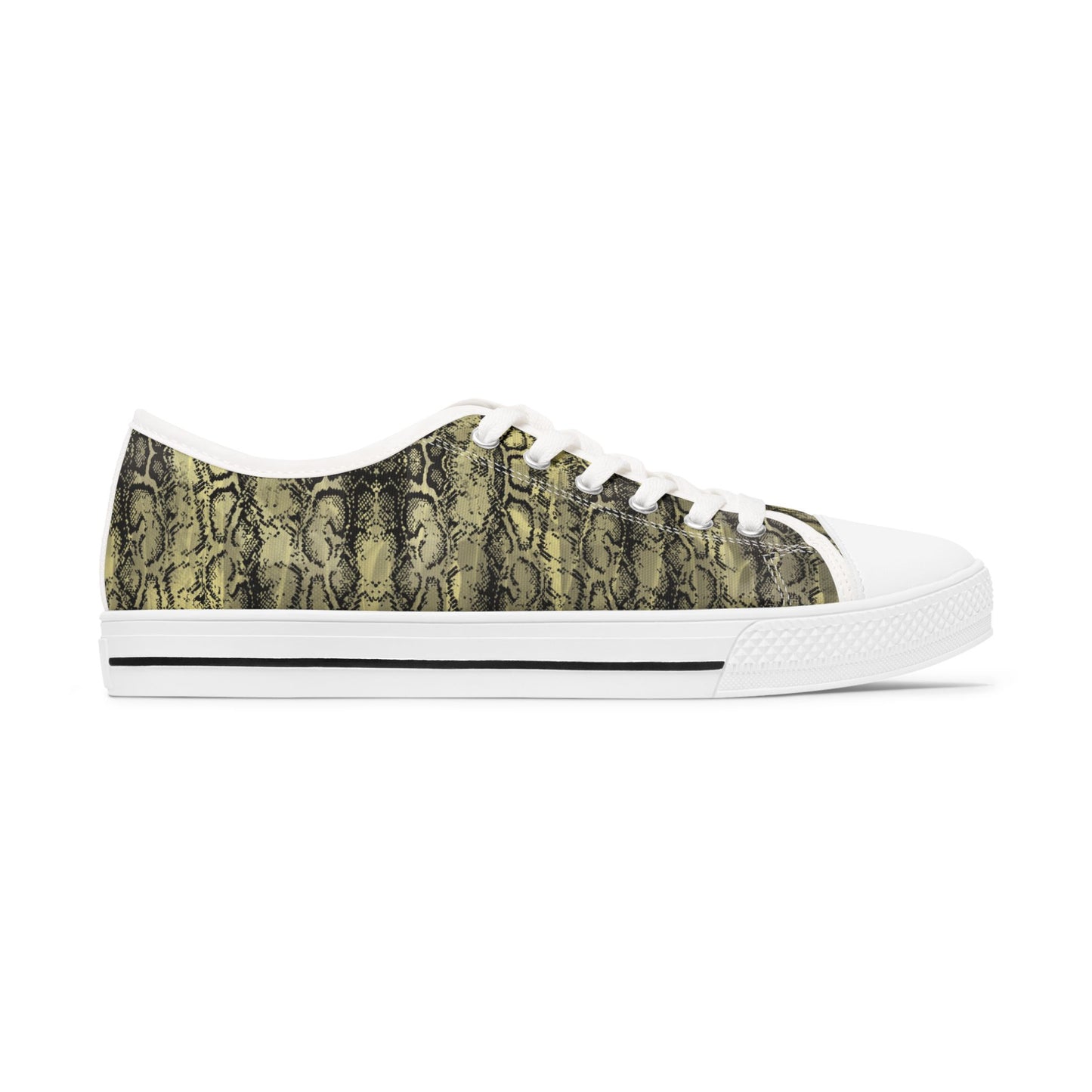 Stylish Women's Low Top Sneakers - Vintage Snake Print Casual Shoes