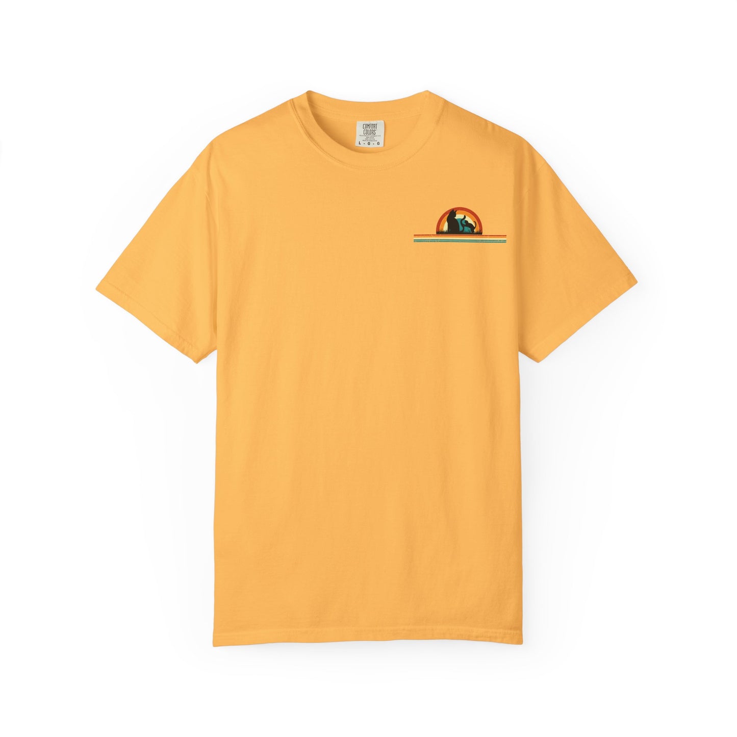 Unisex Cat & Dog Sunset Graphic T-Shirt - Casual Animal Lover Tee
