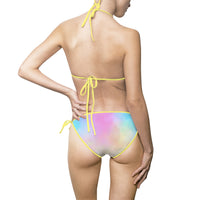 Pastel Tie-Dye Women's Bikini Swimsuit – Dreamy Summer Beachwear  Turn heads with this soft, colorful bikini made for sunny escapes.