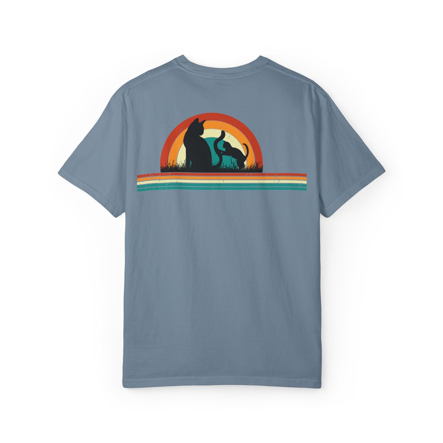 Unisex Cat & Dog Sunset Graphic T-Shirt - Casual Animal Lover Tee