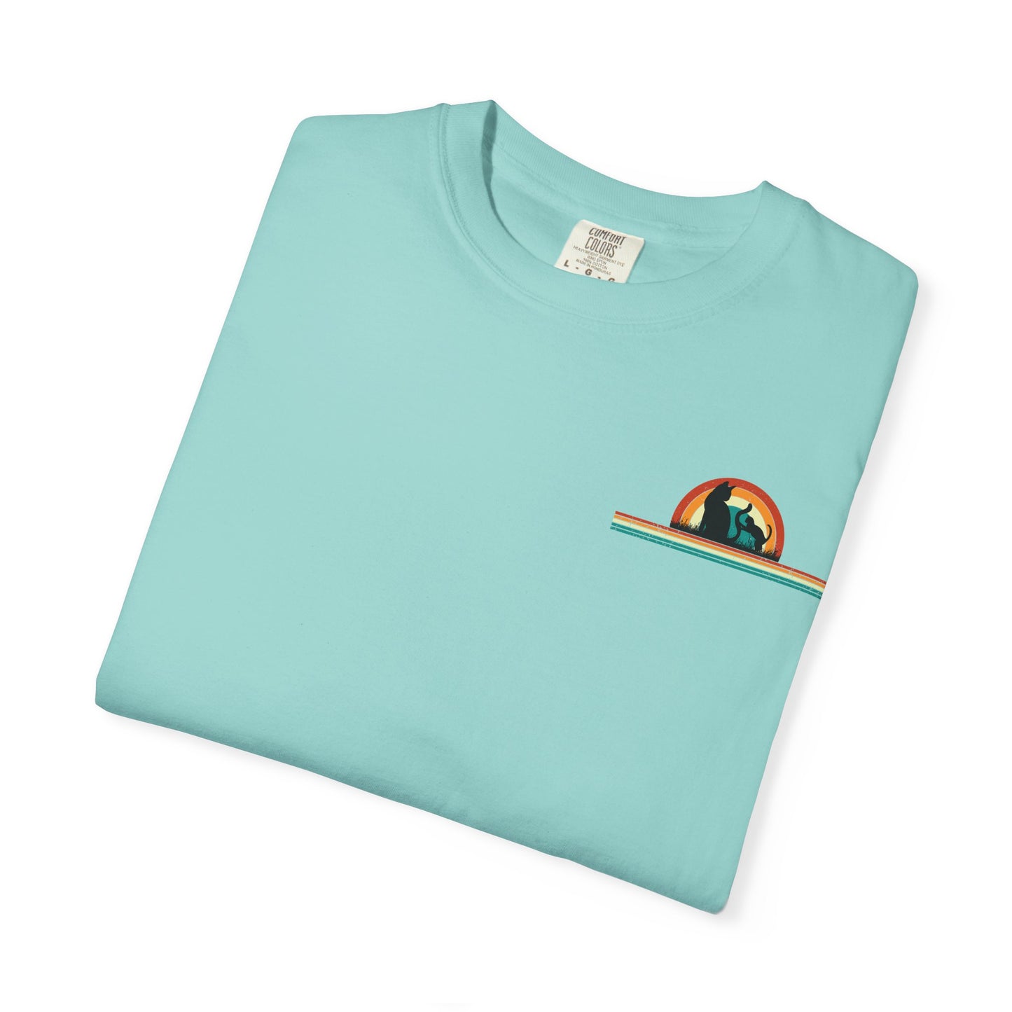 Unisex Cat & Dog Sunset Graphic T-Shirt - Casual Animal Lover Tee