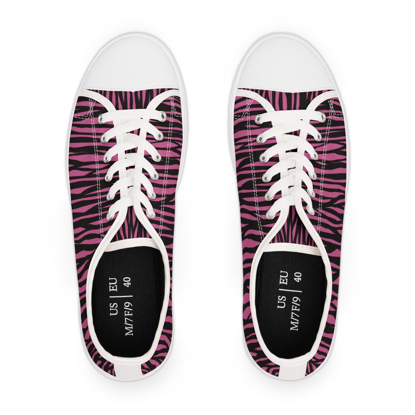 Fierce Pink Zebra Print Women's Low Top Sneakers - Trendy Casual Footwear