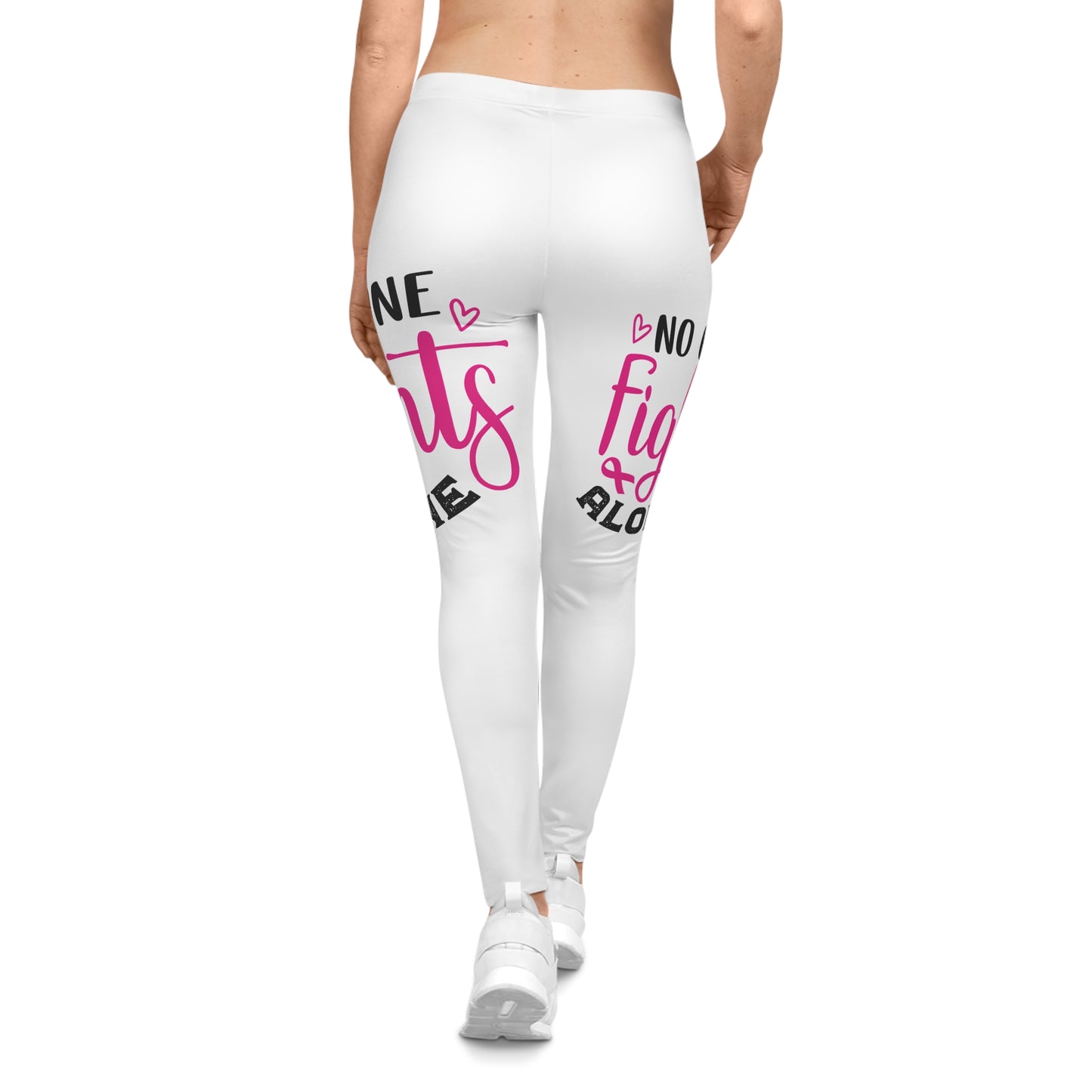 Empowering Women's Leggings - No One Fights Alone, Athletic Wear, Casual Tights, Fitness Apparel, Supportive Fashion