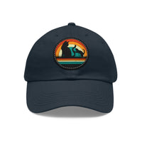 Cats and Sunset Dad Hat - Vintage Leather Patch Cap