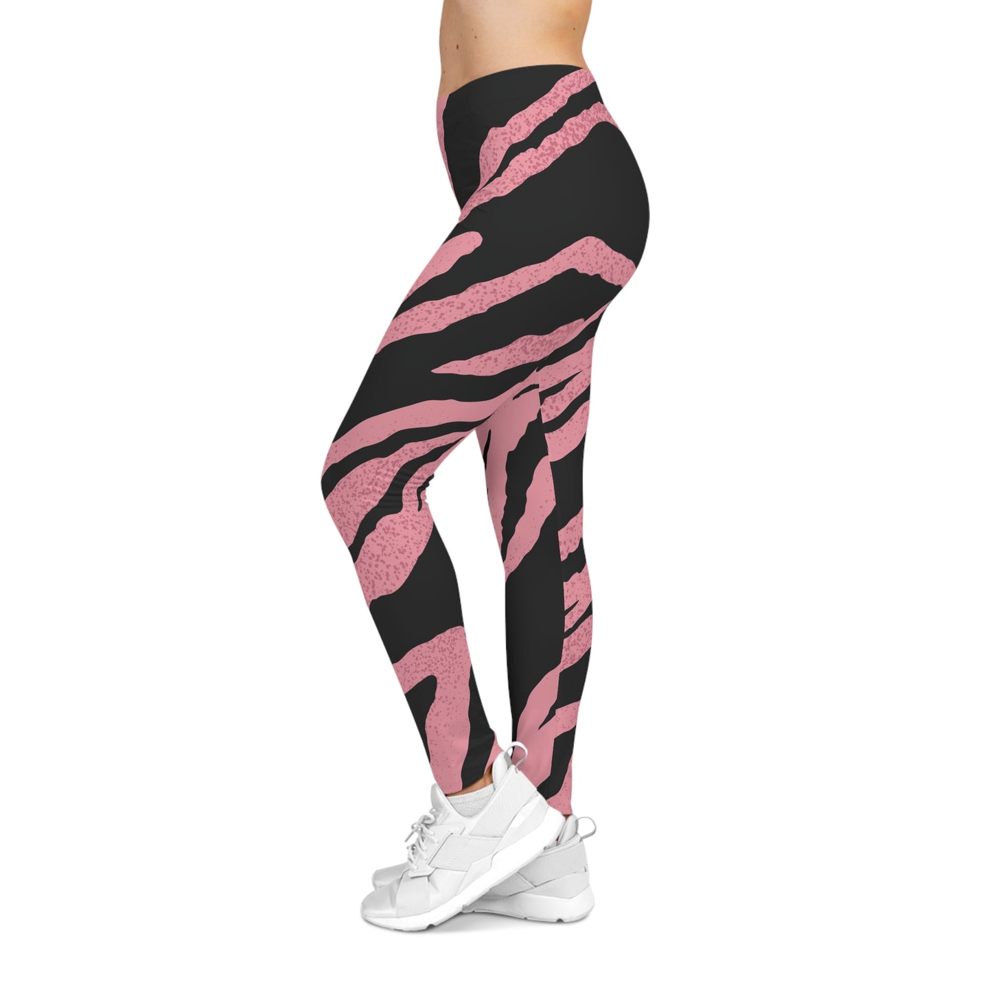 Stylish Pink Tiger Stripe Women's Casual Leggings