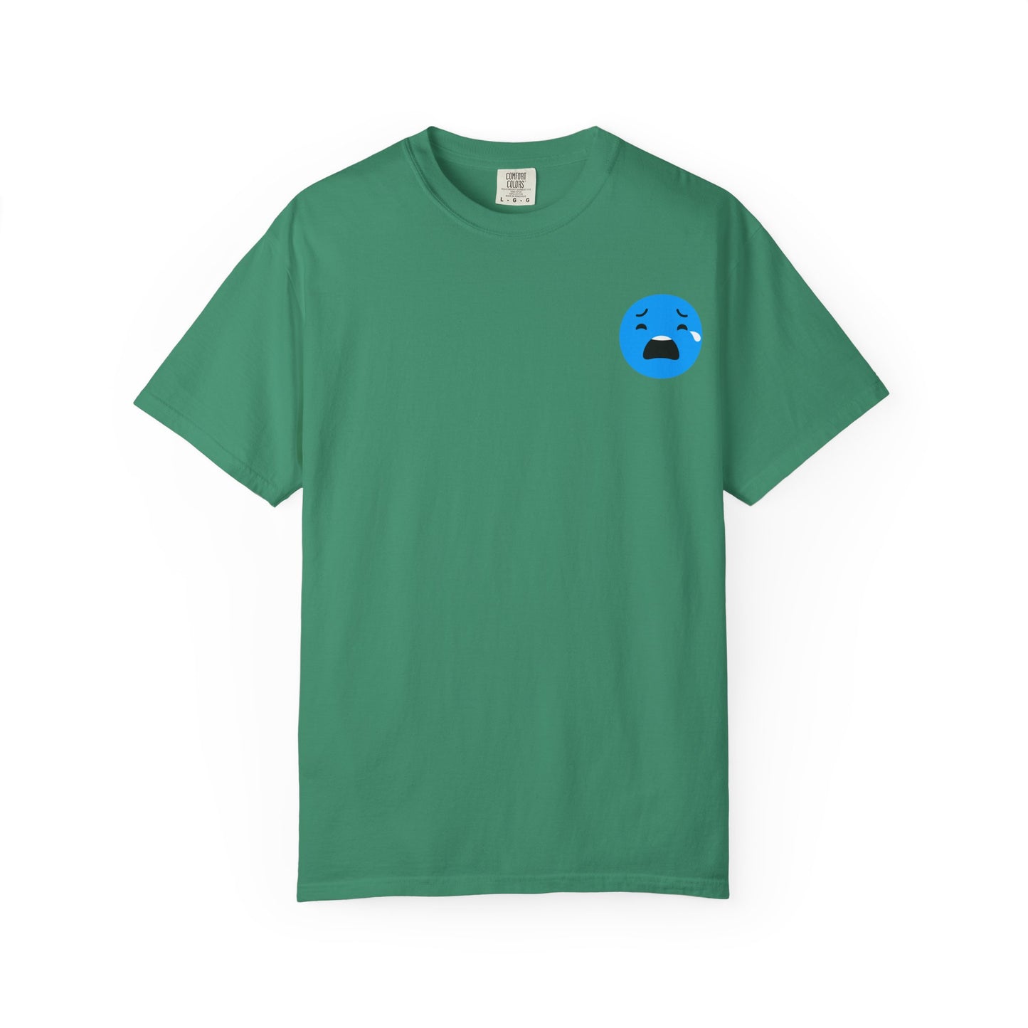 Unisex Garment-Dyed T-Shirt with Sad Emoji Design