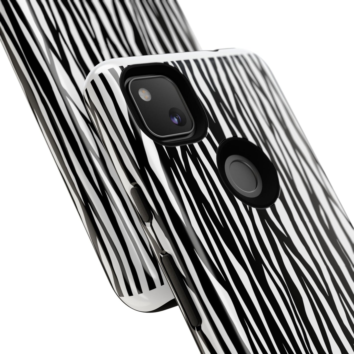 Tough Cases: Stylish Black and White Zebra Print Phone Case