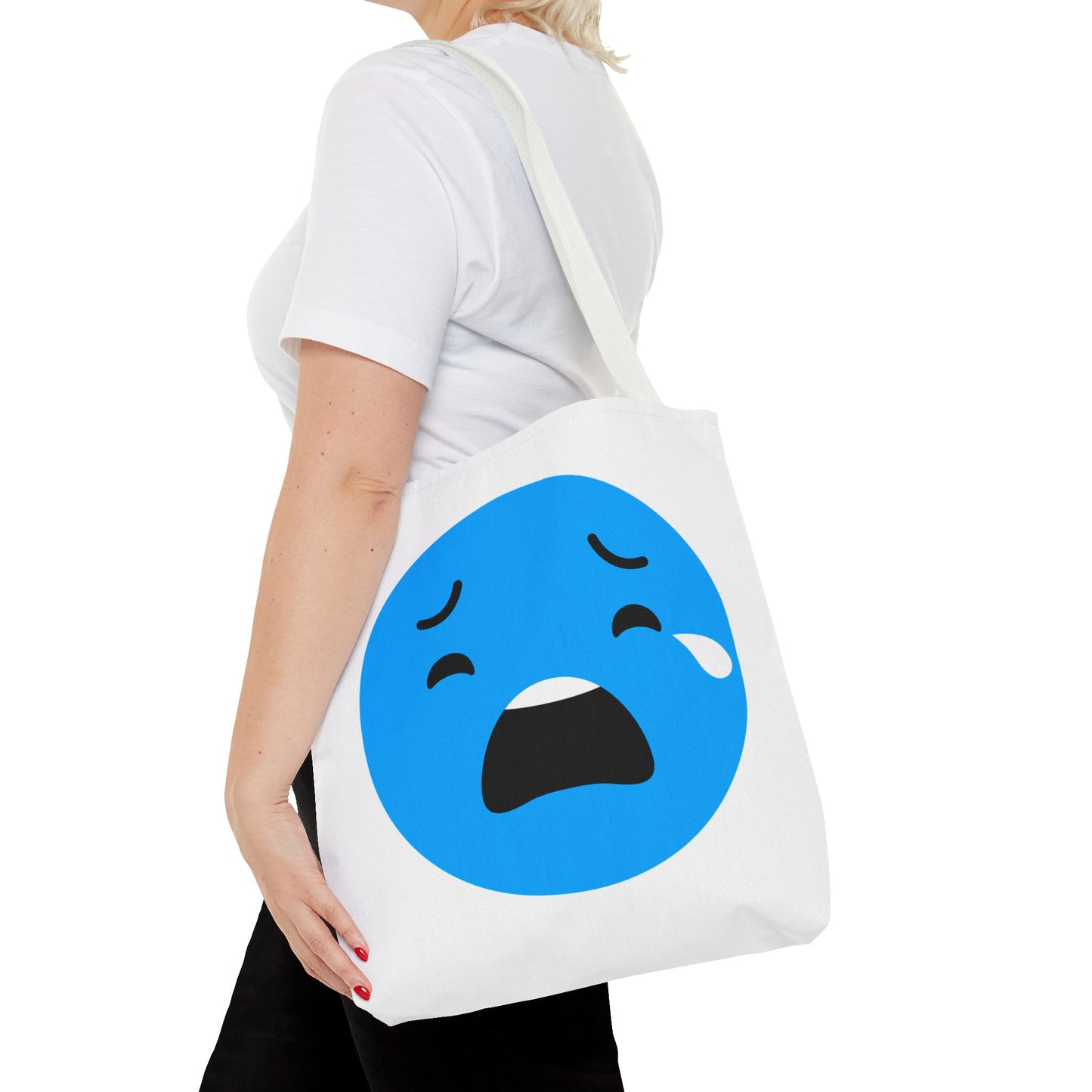 Emotional Expression Tote Bag - Cute Sad Face Design