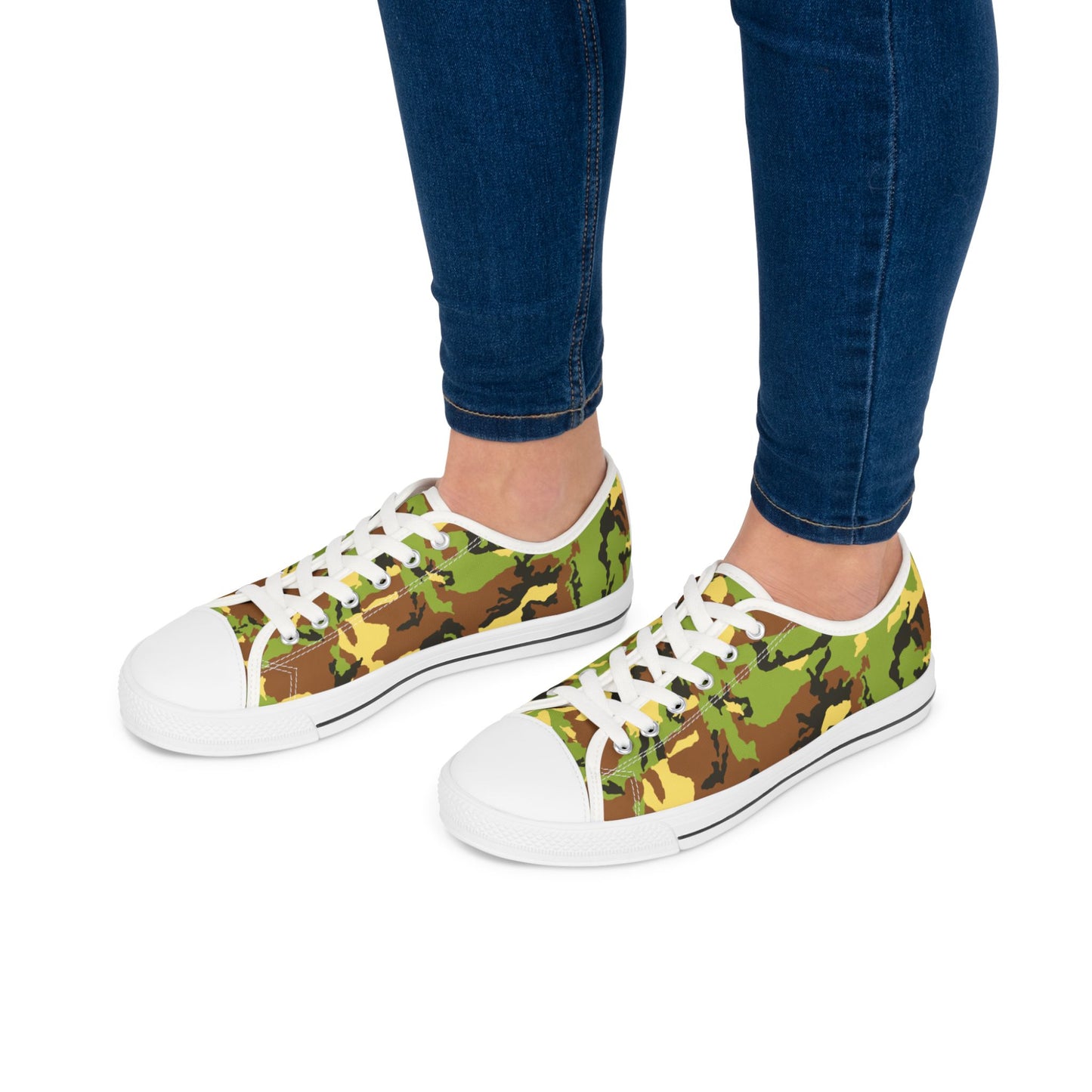 Camo Print Women's Low Top Sneakers - Comfortable & Stylish Footwear