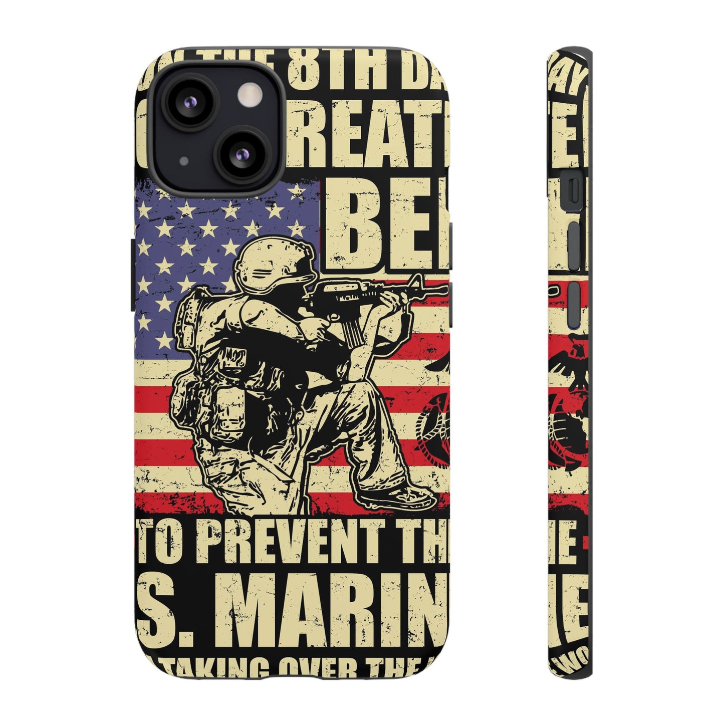 Military-Themed Phone Case - 'God Created Beer' Design