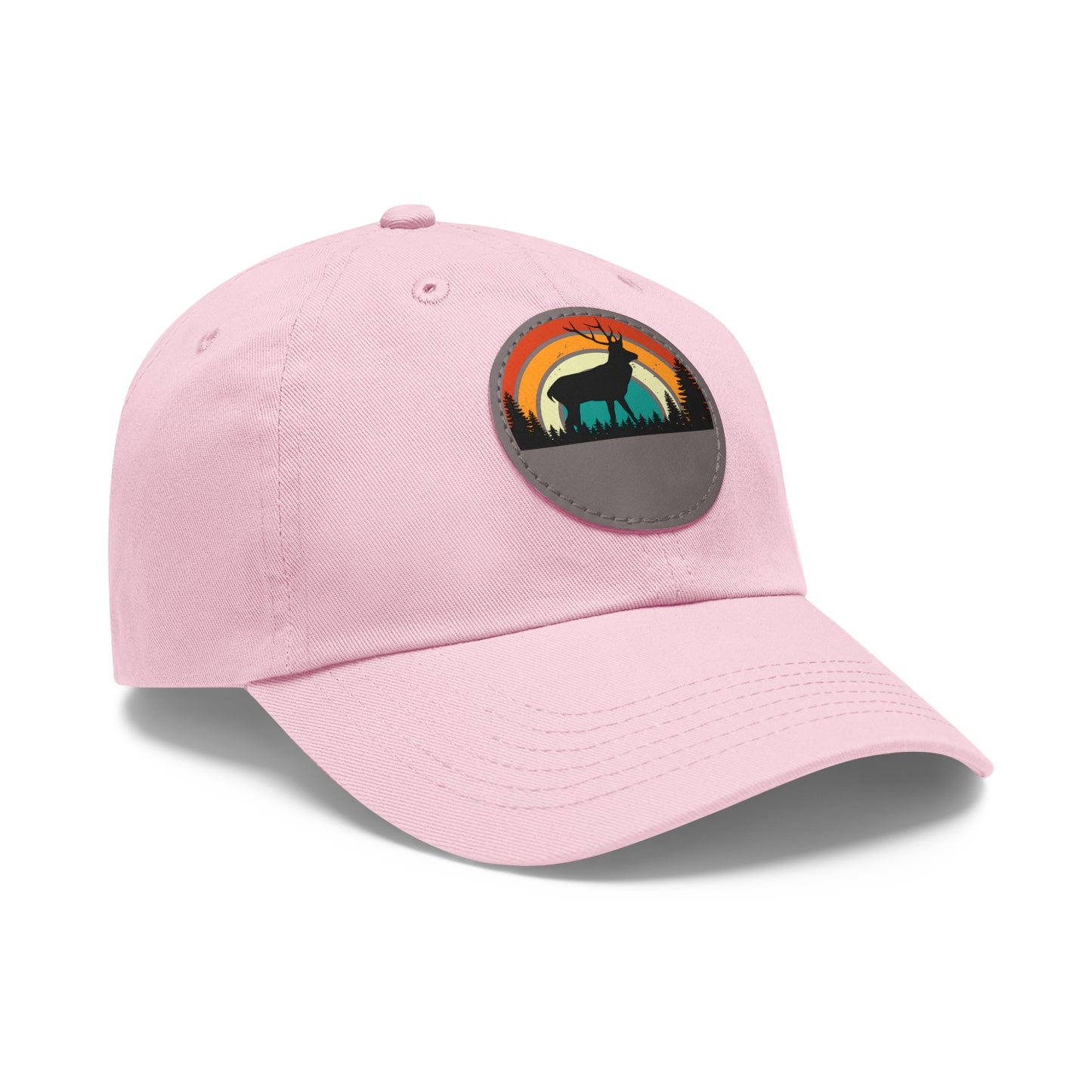 Stylish Dad Hat with Leather Patch - Retro Deer Design