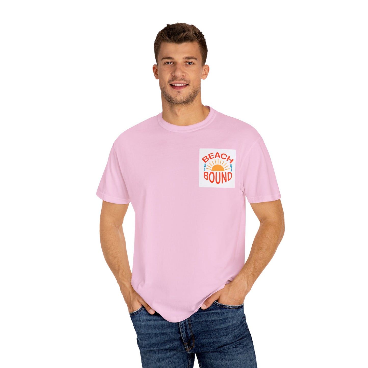 Beach Bound Unisex Garment-Dyed T-Shirt, Summer Vibes, Casual Wear, Beach Trip, Vacation Shirt, Outdoor Activities
