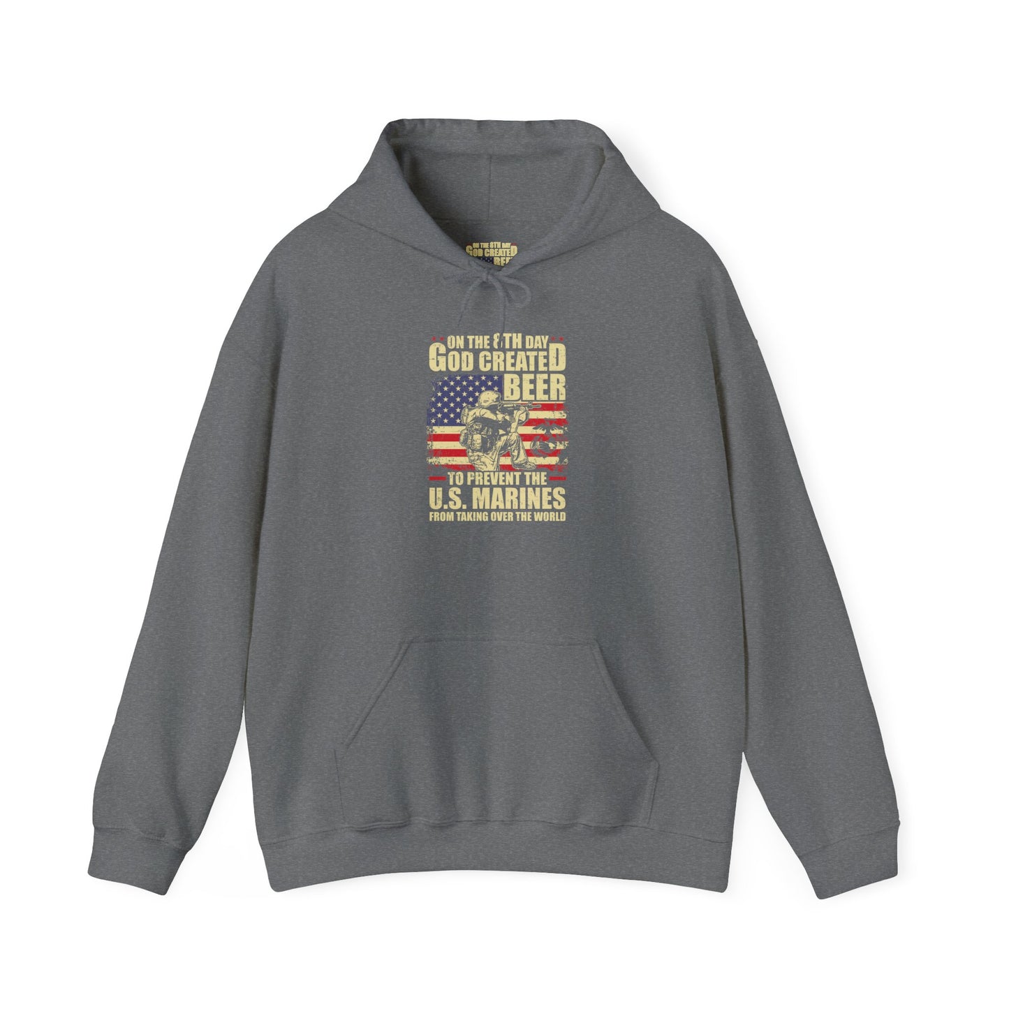 God Created Beer Hoodie, Marine Sweatshirt - Funny Drinking Gift, Unisex Pullover, Alcohol Lover, Birthday Present, Cool