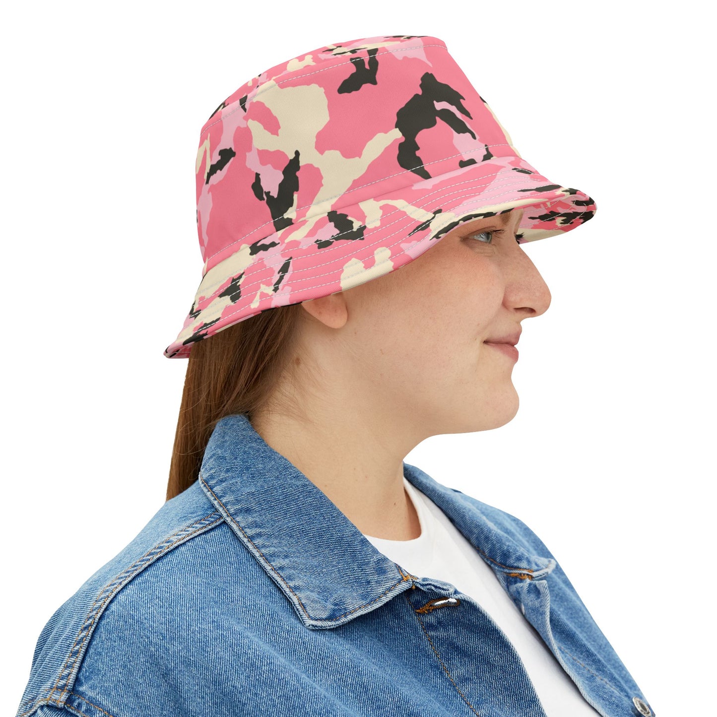 Trendy Pink Camo Bucket Hat for Outdoor Adventures