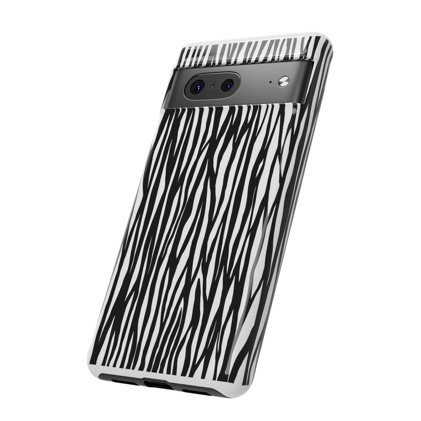 Tough Cases: Stylish Black and White Zebra Print Phone Case