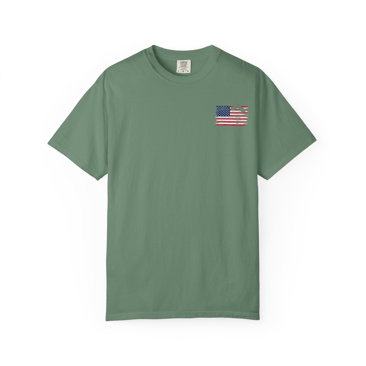 Patriotic Garment-Dyed T-Shirt - Vintage American Flag Design