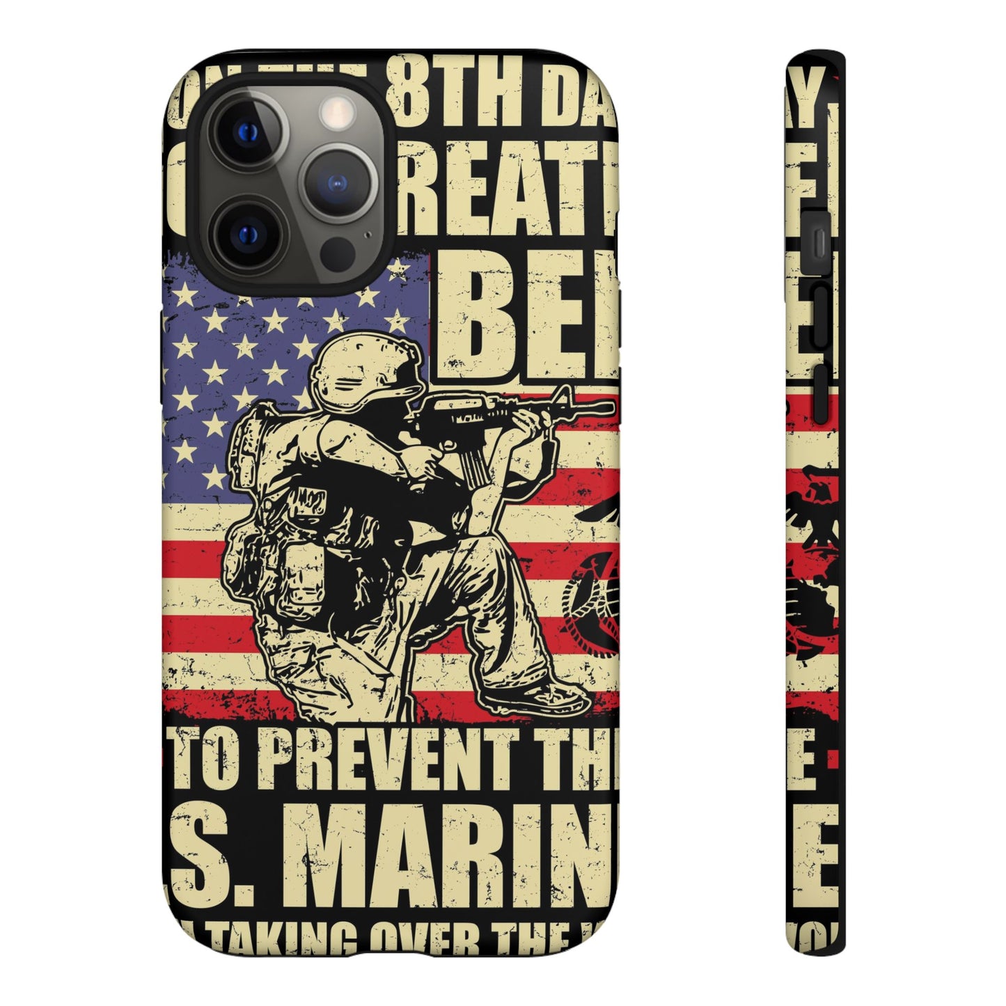 Military-Themed Phone Case - 'God Created Beer' Design