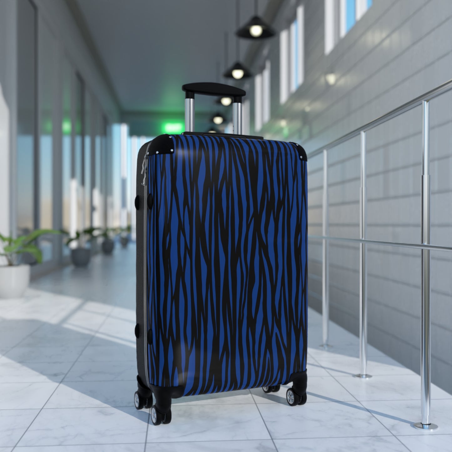 Bold Striped Suitcase - Stylish Travel Luggage for Adventurers