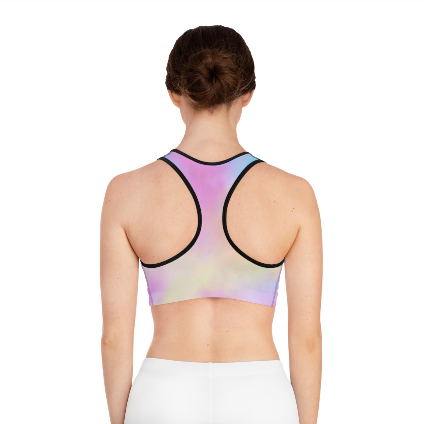 Pastel Tie-Dye Sports Bra for Yoga & Fitness