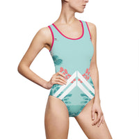 Tropical Floral Women's Swimsuit - Classic One-Piece with Vibrant Design