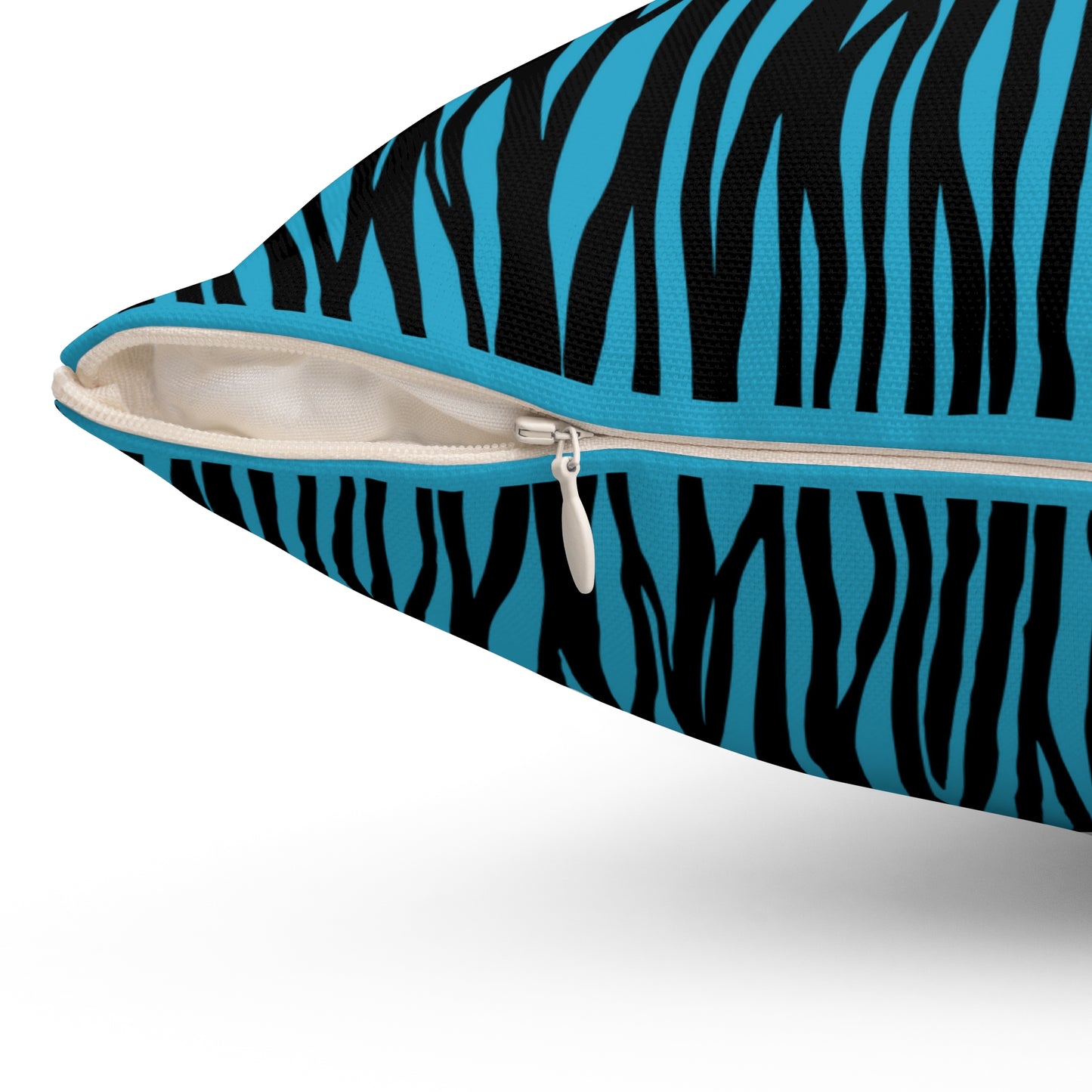 Blue Zebra Print Throw Pillow - Modern Home Decor