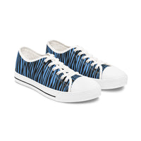 Blue Zebra Print Women's Low Top Sneakers